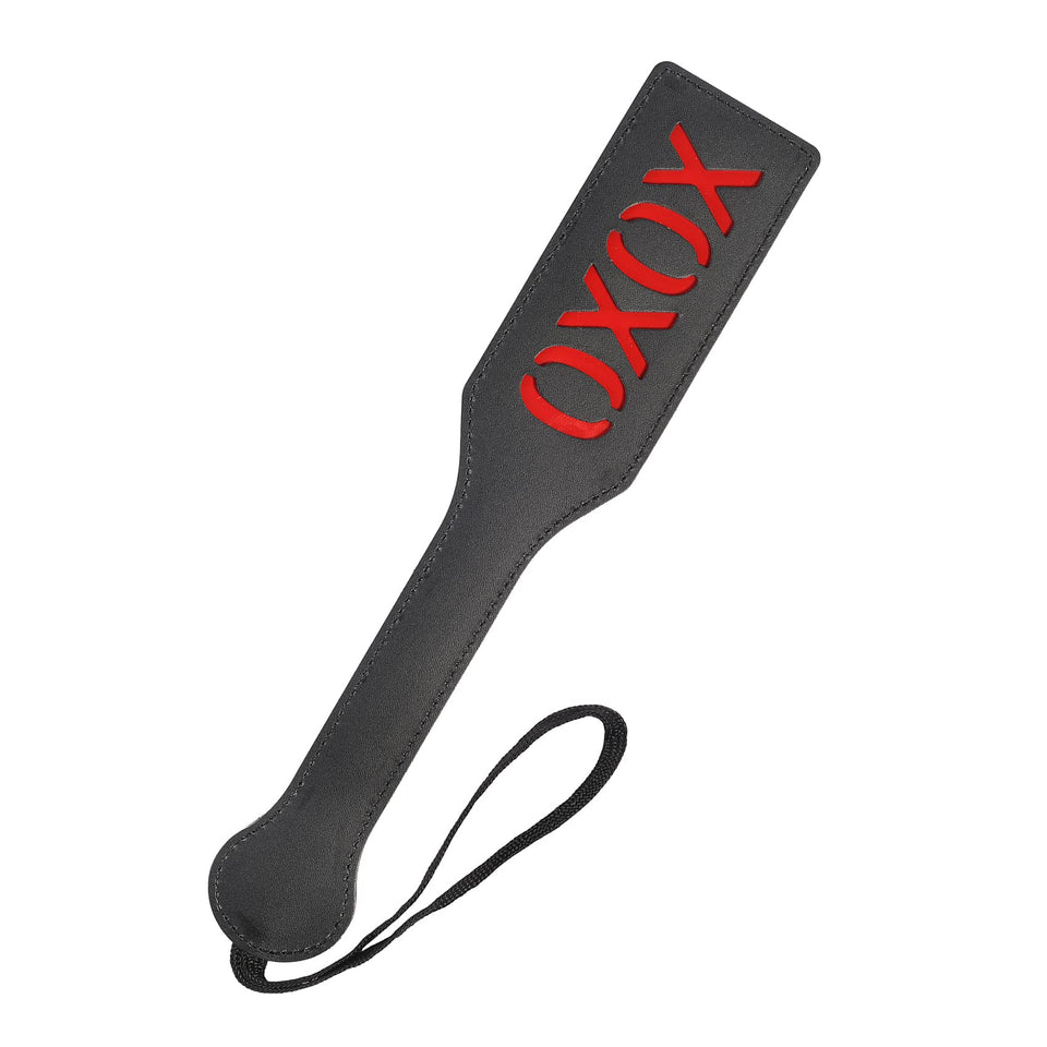 VENESUN XOXO Spanking Paddle, 12.6inch Faux Leather Paddles for Adults BDSM Play, Black