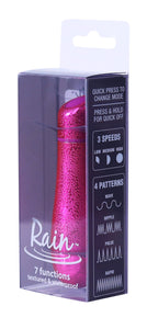 Bms Rain 7 Function Textured Bullet Waterproof Vibrator  Fuchsia  3 Inch