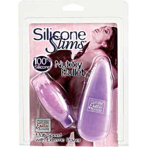 Silicone Slims Vibrating Nubby Bullet - Purple