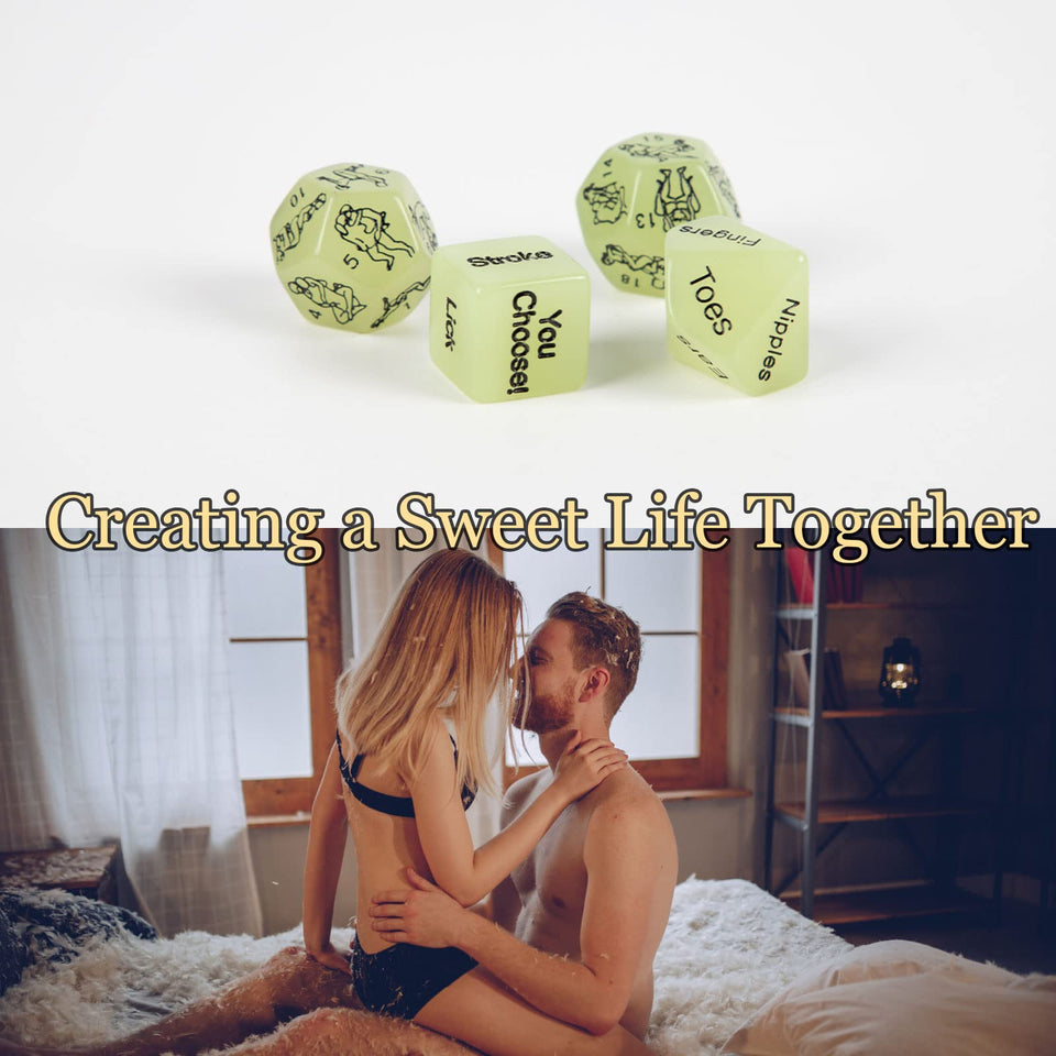 Sex Dice for Adult Sex Games Toys, 4Pcs Sex Toys for Couples