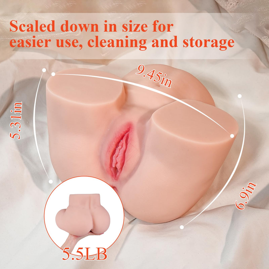 TANTALY 5.5LB Sex Doll Male Sex Dolls Entry-Level Ass Pocket Pussy Adult Sex Toys for Men, Realistic Female Adult Torso Mini But