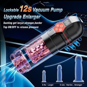 Mrgras Male Masturbator Penis Pump - Male Sex Toys for Men with Upgrade 12 S Vacuum Pump & 7 Thrusting Rotating Vibrating Suckin