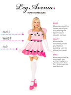 Leg Avenue 3 Piece Pink Dress Set-Cute Princess Halloween Costume With Tiara And Gloves For Adult Women, Medium