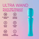 Femme Funn Ultra Wand Vibrator for Adults - Soft Silicone, Aqua, Regular - Waterproof Sex Toys with Multiple Vibration Patterns,