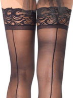 Stay Up Sheer Lace Top Backsea