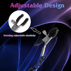 BDSM Nipple & Clit Clamps for Couples, Adjustable Adult Toys for Womens Sexual Pleasure, Bondage Accessories