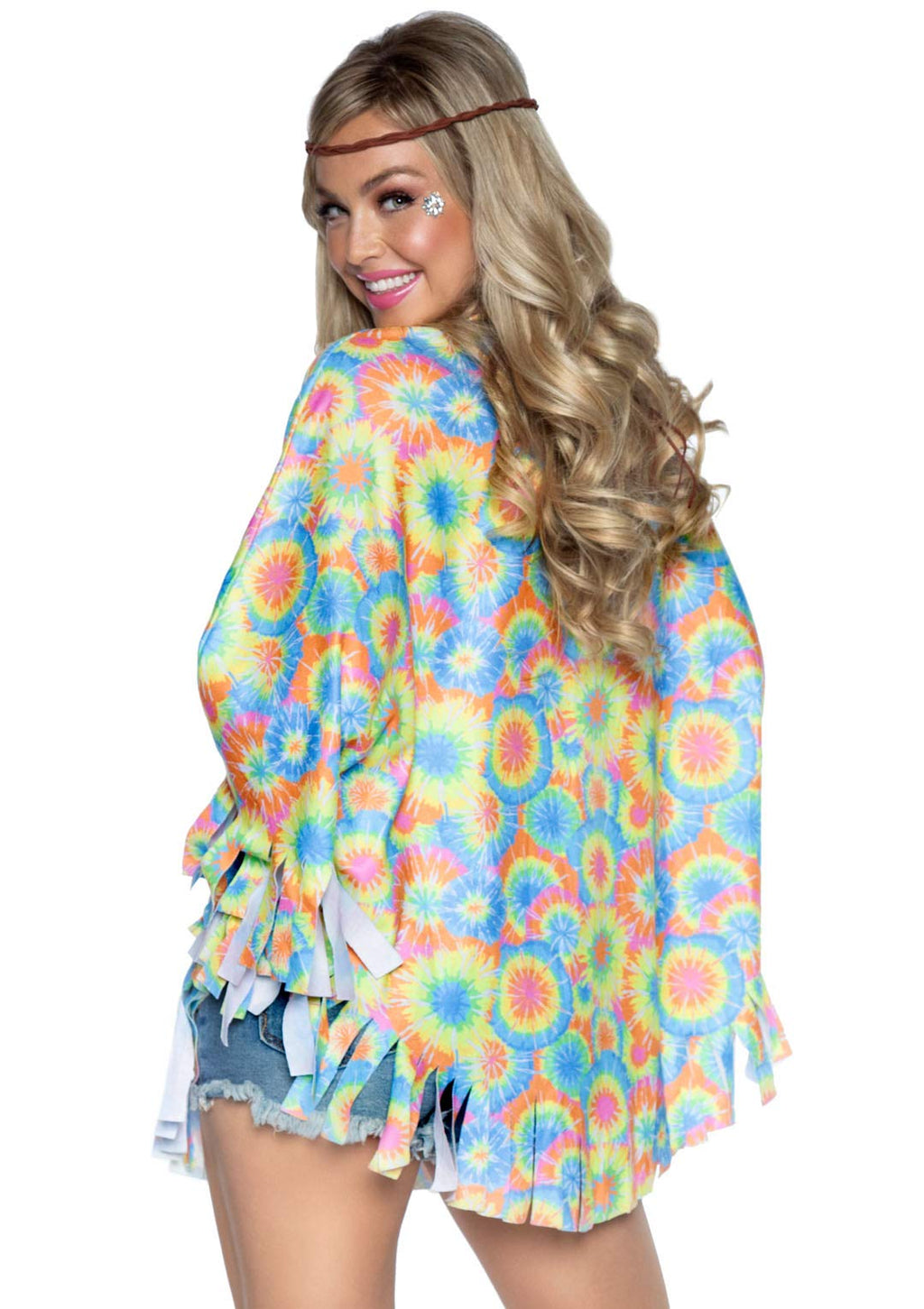 2 Pc Hippie Poncho, Includes F - O/S / Multicolor
