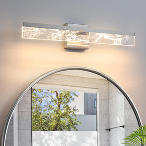 Aijiasi Brushed Nickel Vanity Light For Bathroom - 24 Inch Bathroom Lighting Fixtures Over Mirror 18W 3000K Led Vanity Lights Ba