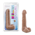 Blush Au Naturel Suave 7 Realistic Latin Dildo w/Balls, Flexible Posable Sensa-Feel Soft Head Cock, Suction Cup, Harness Compati