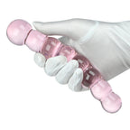 Glass Anal Beads Butt Plug Pink Curved Shaped Anal Stretcher Crystal G Spot Dildo Prostate Massager Anus Dilator Vaginal Stimula