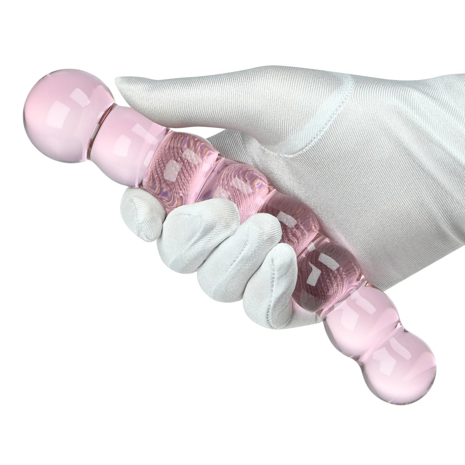 Glass Anal Beads Butt Plug Pink Curved Shaped Anal Stretcher Crystal G Spot Dildo Prostate Massager Anus Dilator Vaginal Stimula