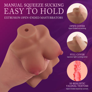 Lenahu Portable Male Masturbator - Realistic Soft Vagina & Boobs, Brown Fantasy Sex Doll Torso, Adult Pleasure Toy for Men