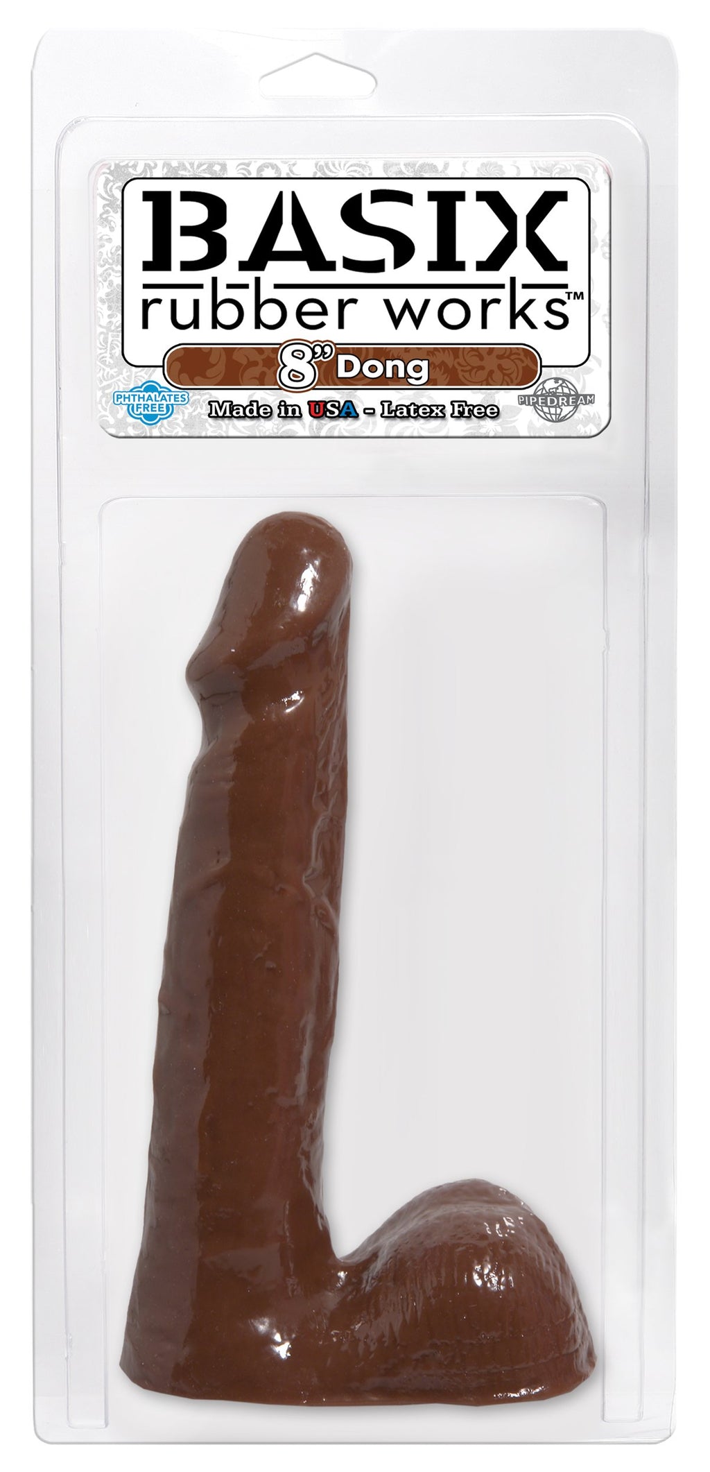 Pipedream Basix Rubber Works 8-Inch Dong, Brown