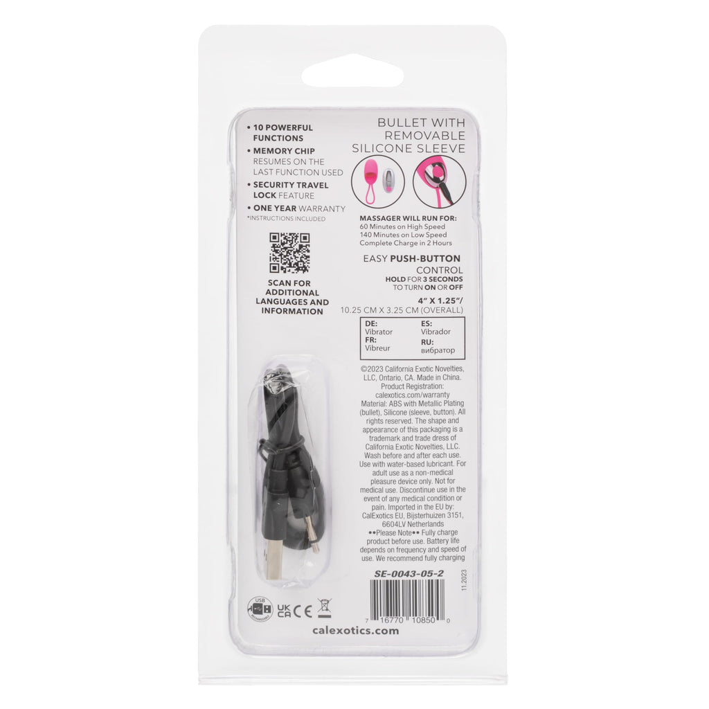 Turbo Buzz Bullet W/ Removable Sleeve Pink