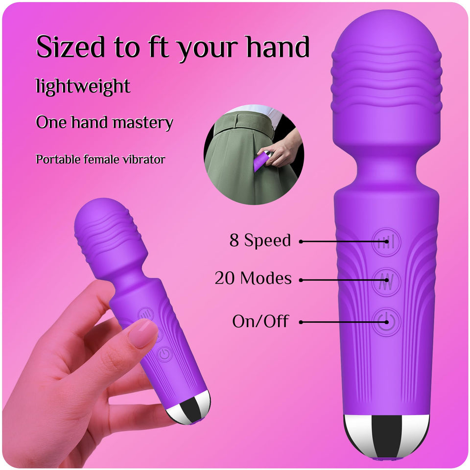 SANJIANKE Small Vibrator Wand - Sex Toys, Clit Stimulator Vibrators for Woman, Gifts for Women,20 Patterns & 8 Speeds of Pleasur
