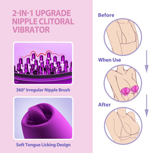 Nipple Clitorals Vibrator Adult Toys - Women Sex Toy Vibrating Nipple Toy Sucker Massage with 10 Vibration 10 Tongue Licking Mod