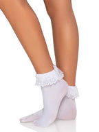 Stocking Bow&Lace Ruffle O/S W
