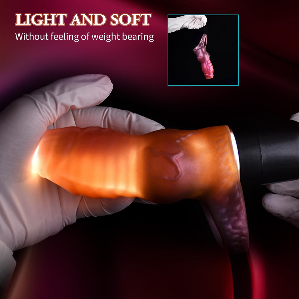 Penis Sleeve for Small Size Animal Cock Sleeve Girth Extension Sex Toys for Men, Pink Silicone Penis Ring Delay Ejaculation Enha