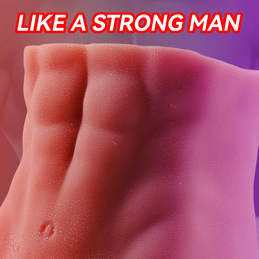 Male Sex Doll with Flexible Dildo, 2 in 1 Realistic Torso Sex Dolls 7 Inches Huge Penis for Masturbation, Tight Anal Hole for Ga