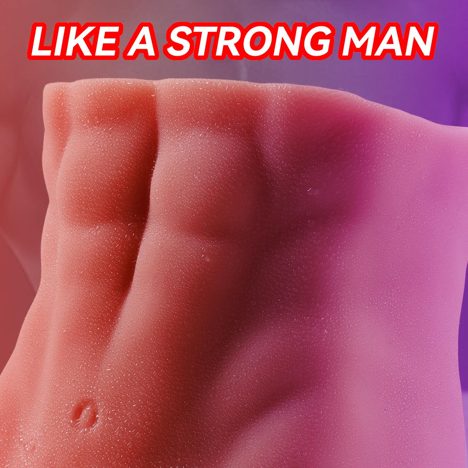Male Sex Doll with Flexible Dildo, 2 in 1 Realistic Torso Sex Dolls 7 Inches Huge Penis for Masturbation, Tight Anal Hole for Ga