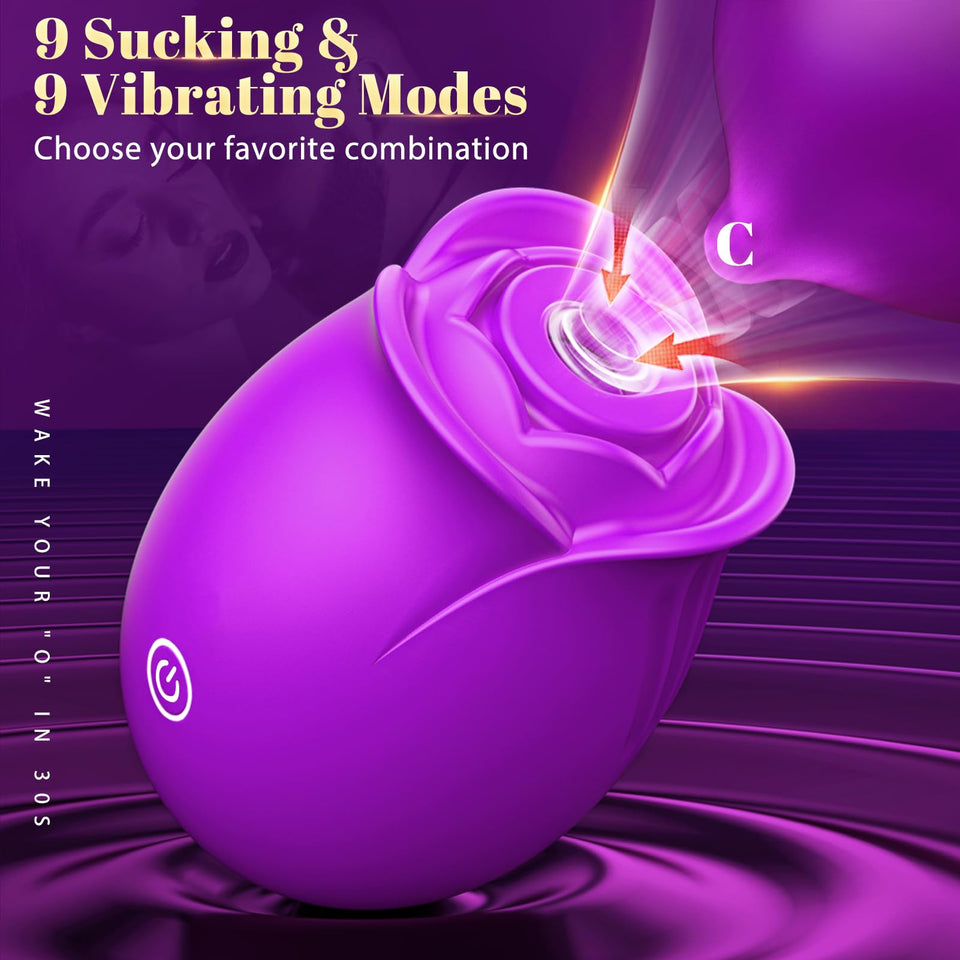 Gasevimo Rose Sex Toy Adult Toys - Sucking Vibrator Adult Sex Toy with 5 Sucking & Vibrating Rose Sucker G Spot Vibrators, Women
