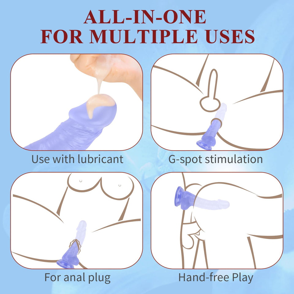 7 Inch Realistic Dildo Sex Toy, Soft Dildo with Curved Shaft for Vaginal G-spot Stimulation, Body-Safe Material Penis with Stron