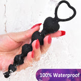 Anal Beads, Cute Silicone Flexible Anal Chain Butt Plug with 6 Gradual Balls and Pull Loop Prostate Massager G-spot Stimulator T