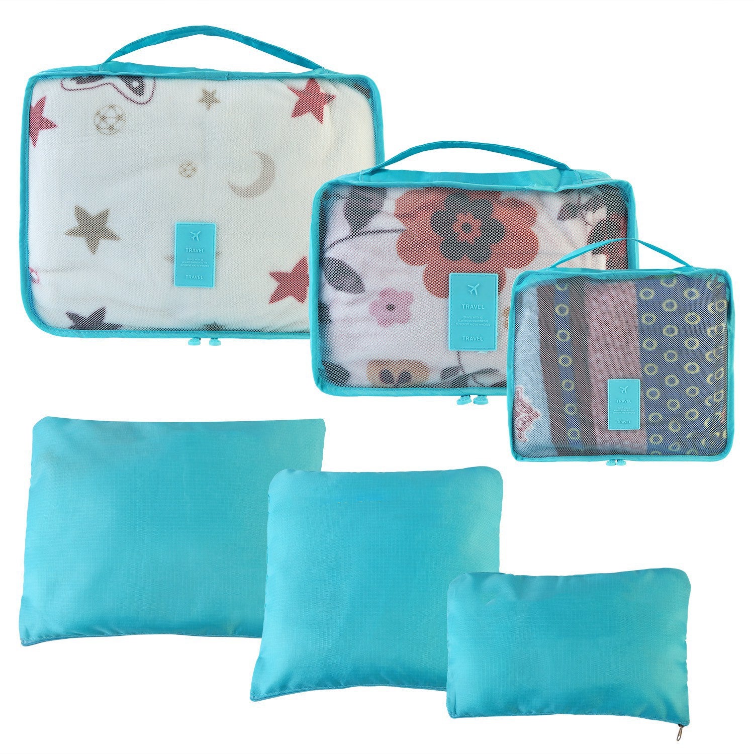 9Pcs Clothes Storage Bags Water-Resistant Travel Luggage Organizer Clothing Packing Cubes for Blouse Hosiery Stocking Underwear