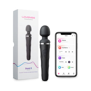 Lovense Domi 2 Wand Massager For Women/Men, Classic Wand Vibrator, Powerful & Quiet Stimulator With Dual Rotating Head, Bluetooth Phone App Control, Customizable Vibrations & Partner Play
