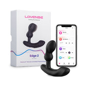 Lovense Edge 2 Male Prostate Massager Anal Vibrator, Bluetooth Prostate & Perineum Stimulator Anal Sex Toys For Men, Dual Motor App Control Butt Plug Adult Toys For Beginner Advanced Player