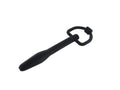 Silicone Cum Thru D Ring Penis Plug - Black