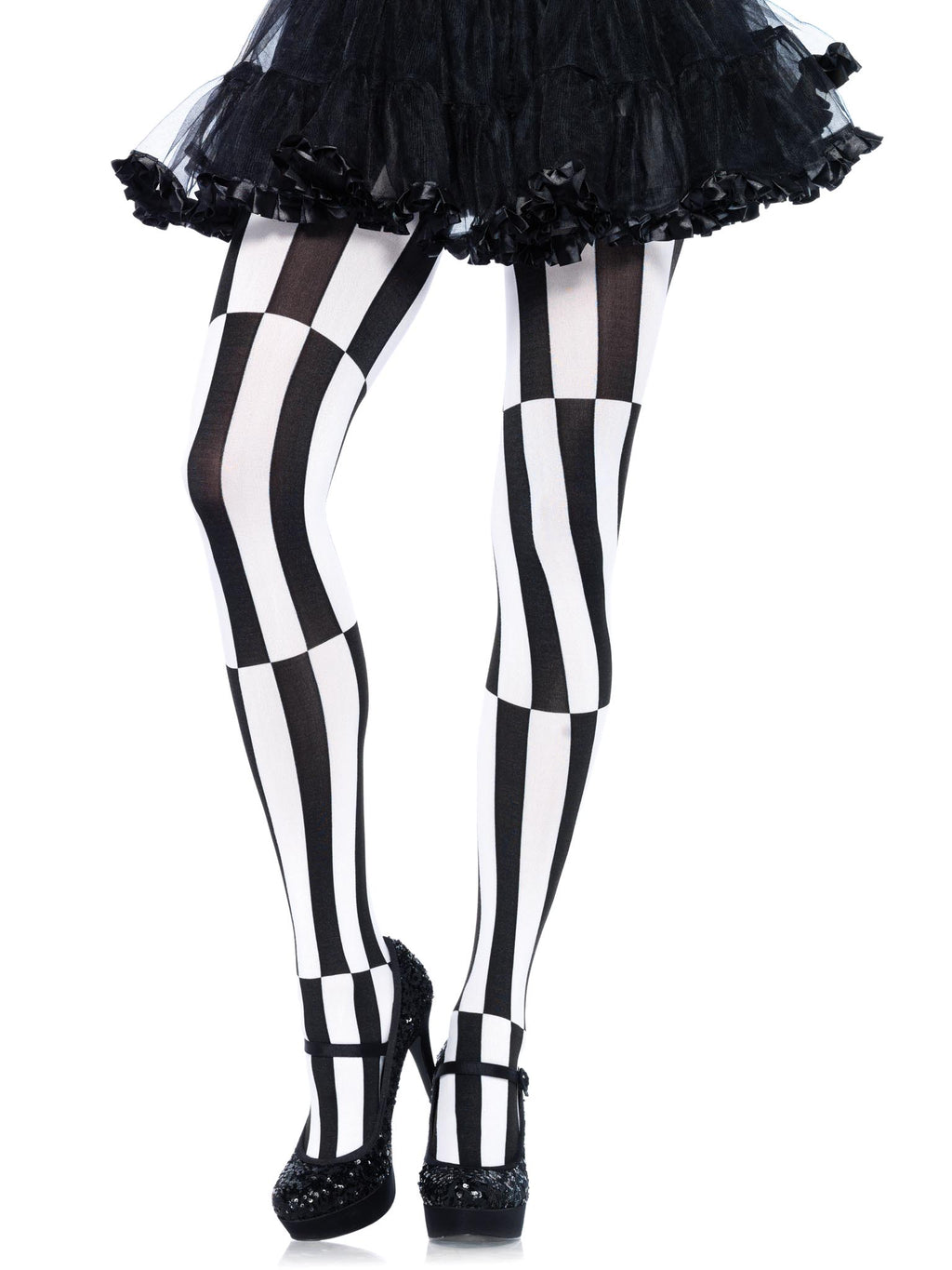 Woven Opaque Striped Optical Illusion Tights