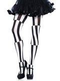 Woven Opaque Striped Optical Illusion Tights