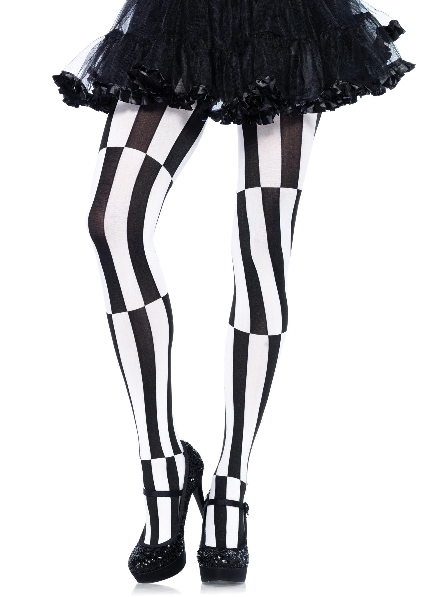 Woven Opaque Striped Optical Illusion Tights