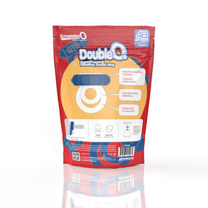 Screaming O 4B - Double O Super Powered Vibrating  Double Ring - Blueberry