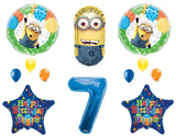 7Th Despicable Me Minions Happy Birthday Party Balloons Decorations Supplies