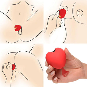 Shegasm 10X Heart Desire Silicone Suction Clit  Stimulator - Red