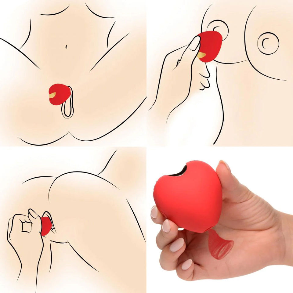 Shegasm 10X Heart Desire Silicone Suction Clit  Stimulator - Red