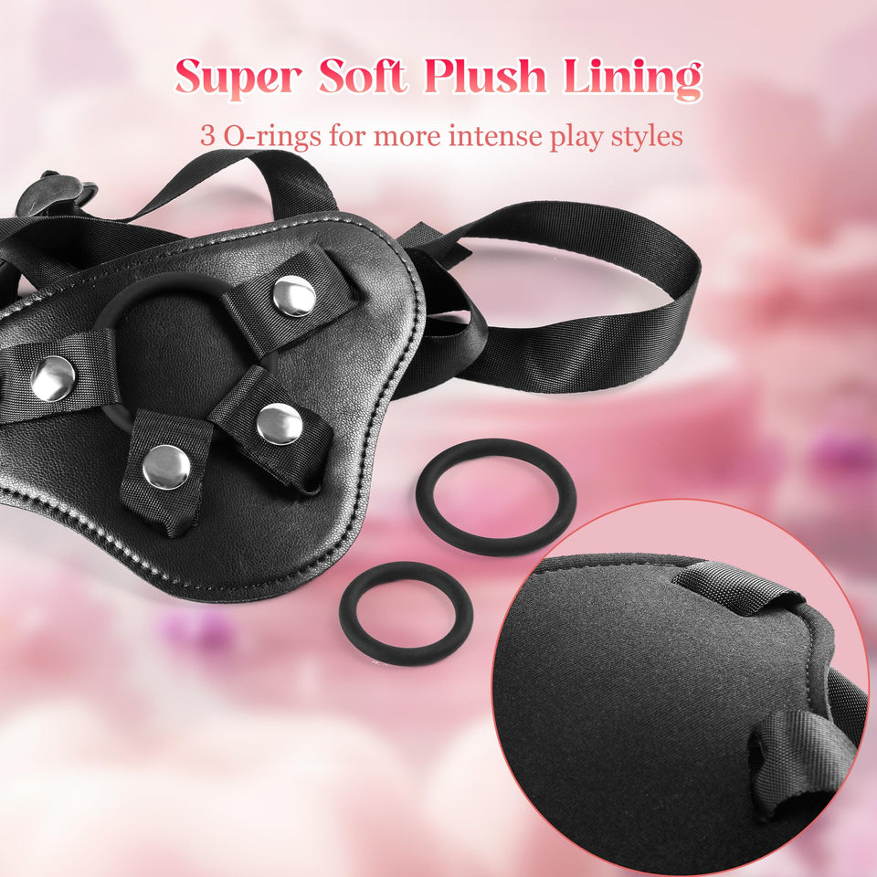 Strap On Dildo Sex Toys: Soft Strap on Harness with 7 Inch Curved Liquid Silicone Dildo Adult Toys for Pegging Play, Wearable St