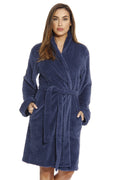 Just Love Kimono Robe Velour chevron Texture Bath Robes for Women, Navy, 3X Plus