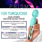Prisms Vibra-Glass 10X Turquoise Glass Wand Dual End