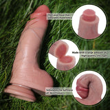 7.24 Inch Reproduction Real Silicone Dildo,Huge Soft Realistic Dildos, Thick Penis for G-Spot, Suction Cup for Hands-Free Fun wi