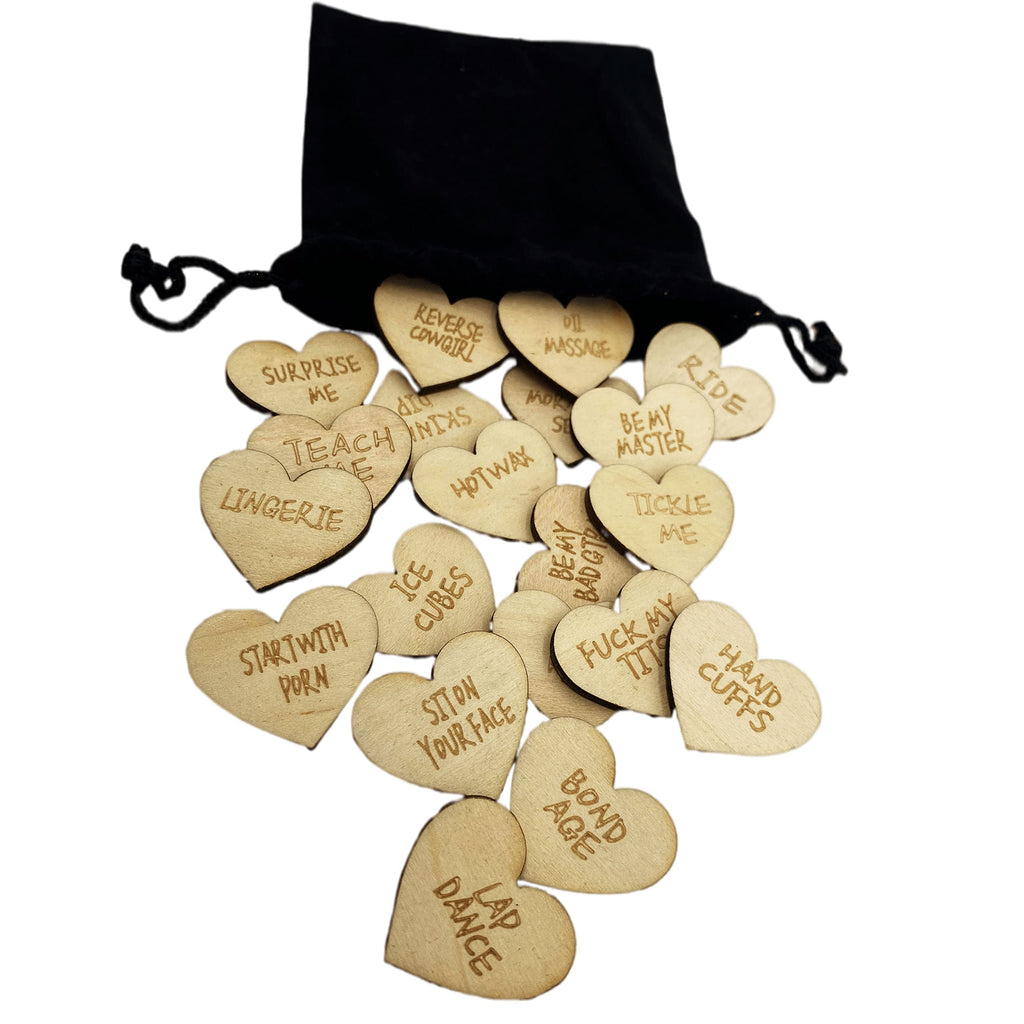 sivlana 20Pcs Funny Tokens Sex,Date Night Activity Tokens Funny Wooden Couples Date Night Activity Token Romantic Funny Sex Toke