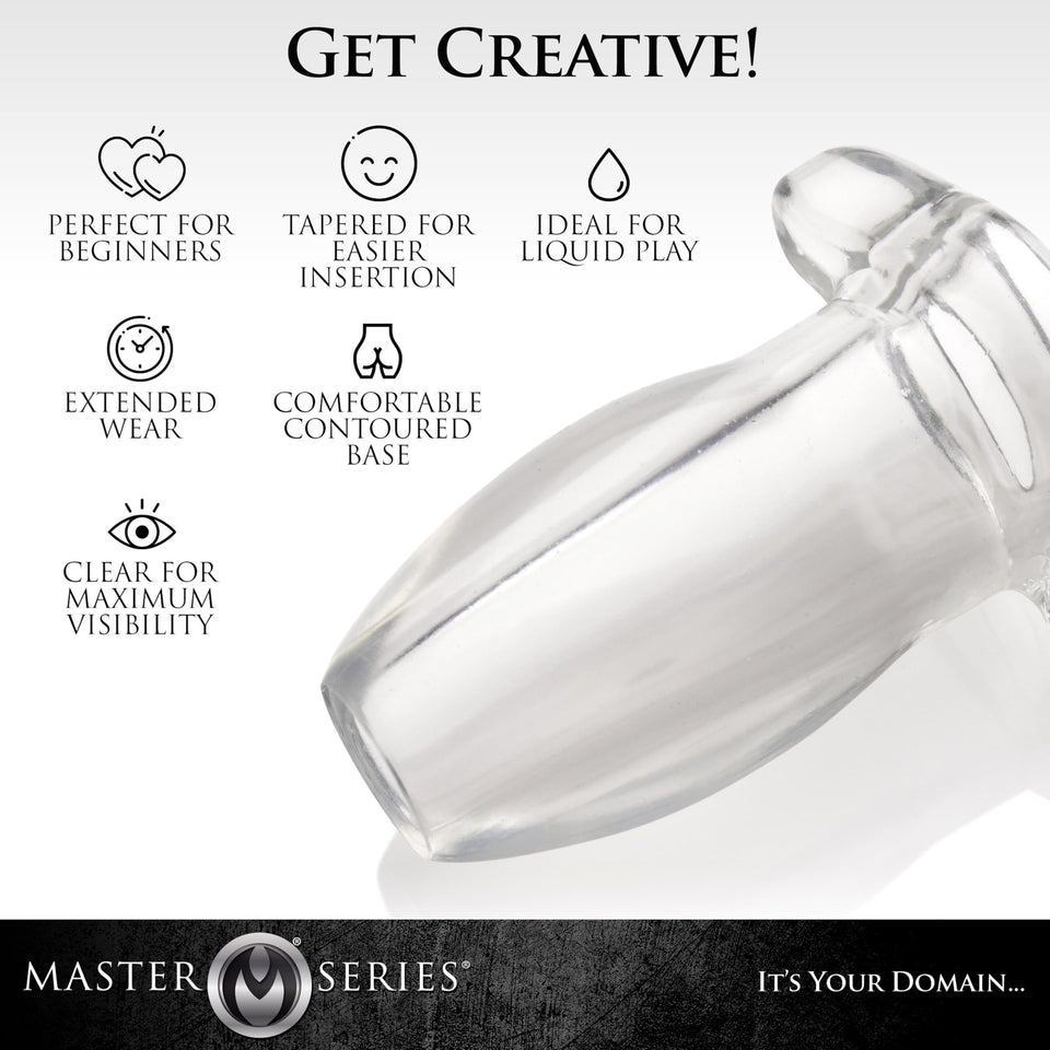 Master Series Peephole Clear Hollow Anal Plug
