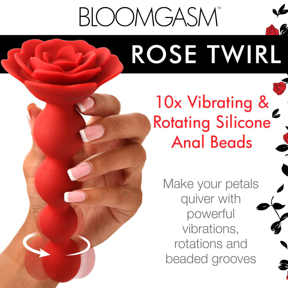 Bloomgasm Rose Twirl Vibrating & Rotating 10X Anal Beads