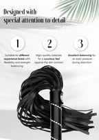Premium Sex Whip with Rhinestones for Bedroom Play, Faux Leather Floggers Adult Play, BDSM Whip for Spanking, Black