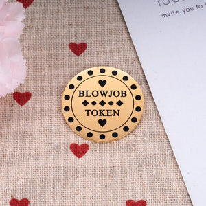 Naughty Valentine 's Day Tokens - Blowjob Token - Blow Job Coin - Funny Sex Gift for Husband or Boyfriend - Gifts for Men