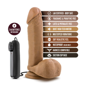 Blush Novelties Coverboy - Soccer Champ - Vibrating 8 Inch Realistic Dildo - Suction Cup Base Harness Compatible - Twist Dial Re