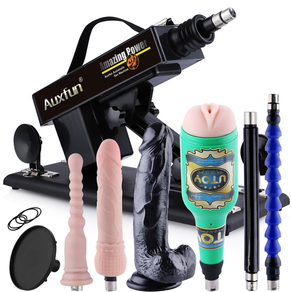 AUXFUN Sex Love Machine Adult Toy, 3XLR Connector Automatic Machines for Male and Female Masturbation, Automatic and Adjustable