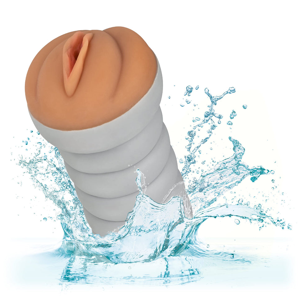 Ribbed Gripper Tight Pussy Brown